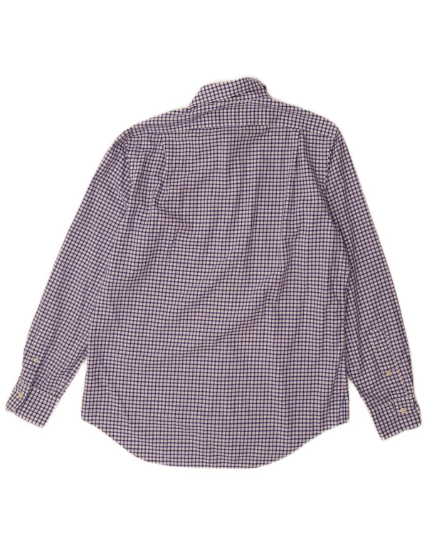 Polo Ralph Lauren Mens Shirt Medium Blue Gingham Cotton