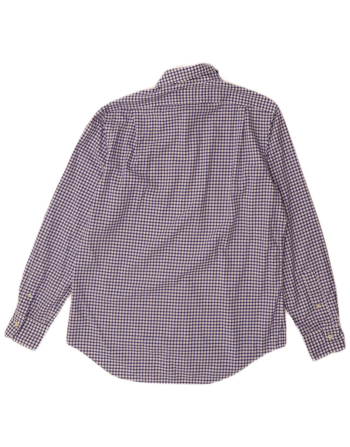 Polo Ralph Lauren Mens Shirt Medium Blue Gingham Cotton