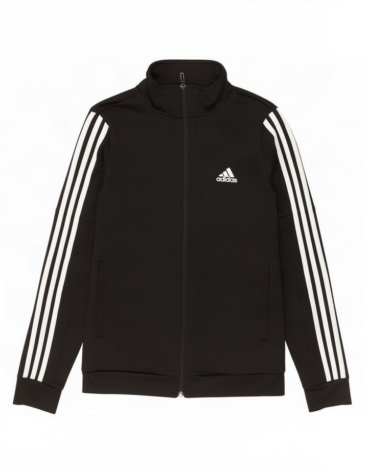 Adidas Womens Tracksuit Top Jacket UK 8/10 Small Black Polyester
