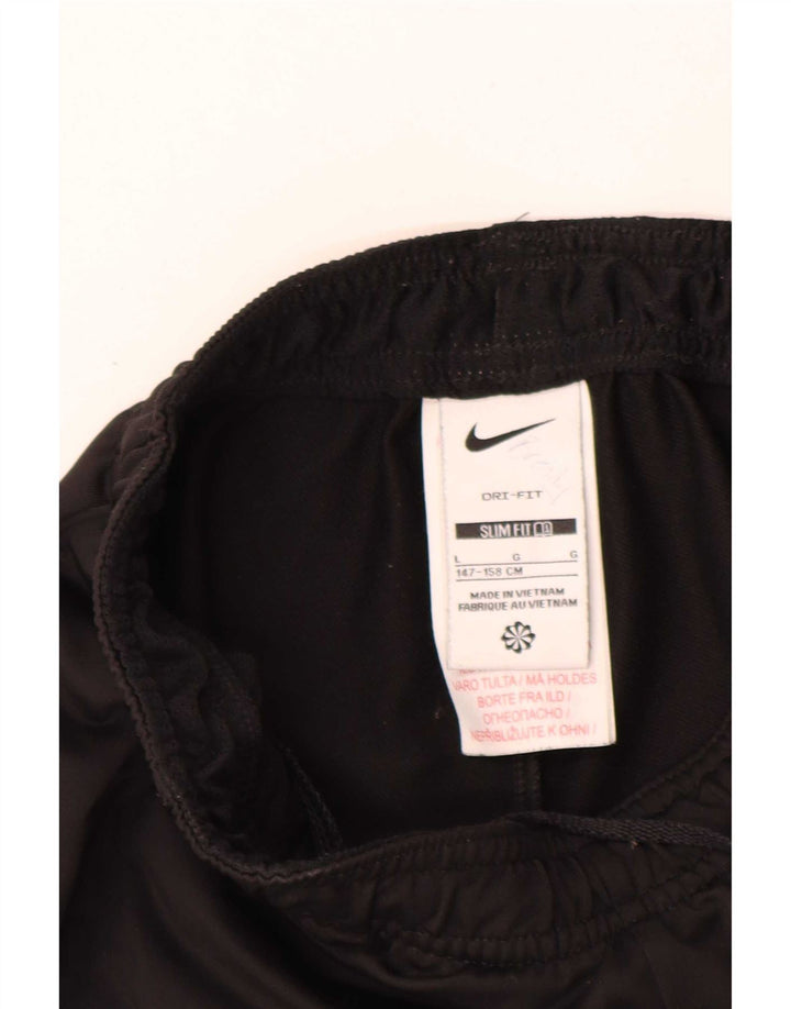 Nike Boys Dri Fit Slim Tracksuit Trousers 12-13 Years Large Black Polyester