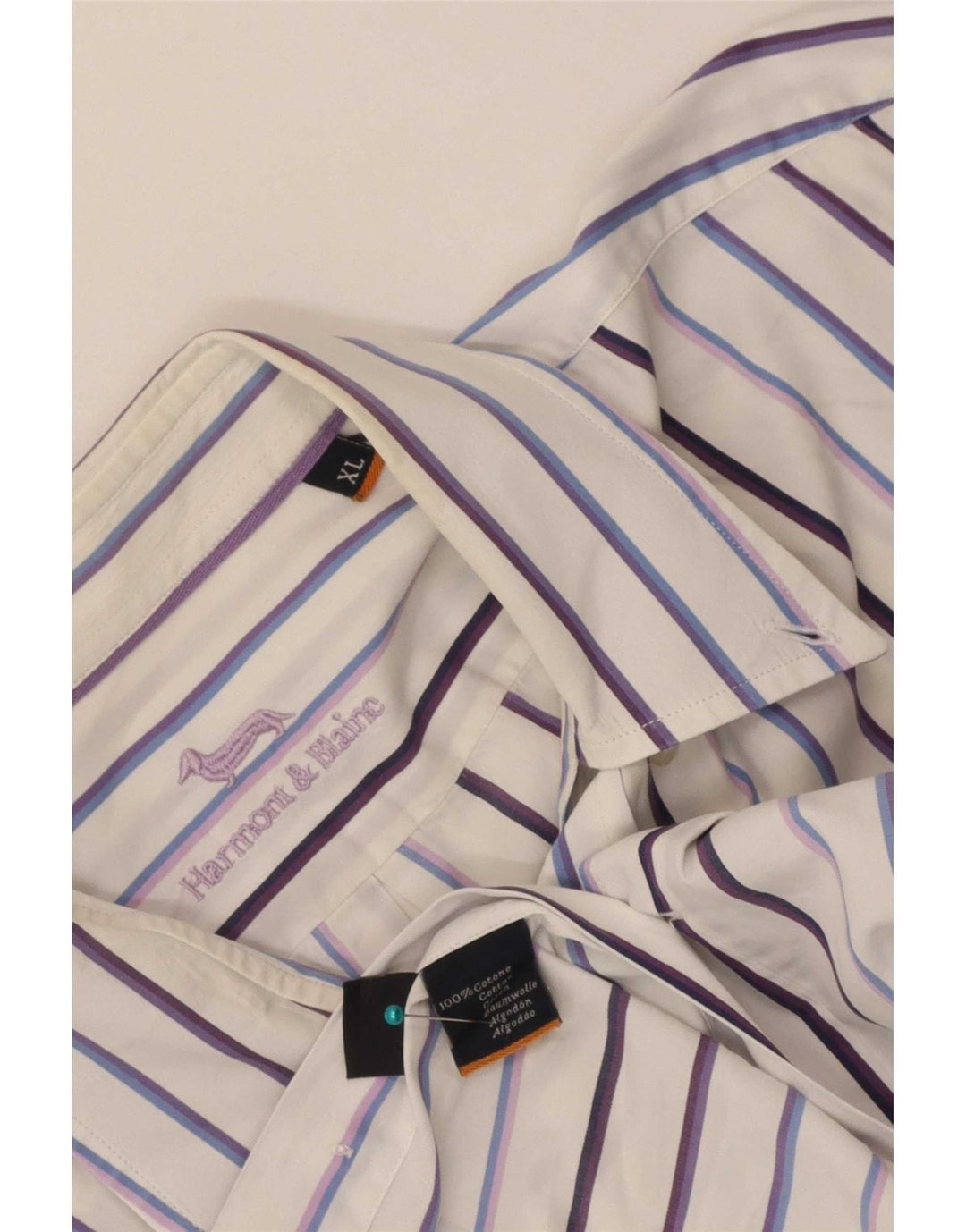Harmont & Blaine Mens Shirt XL White Pinstripe Cotton
