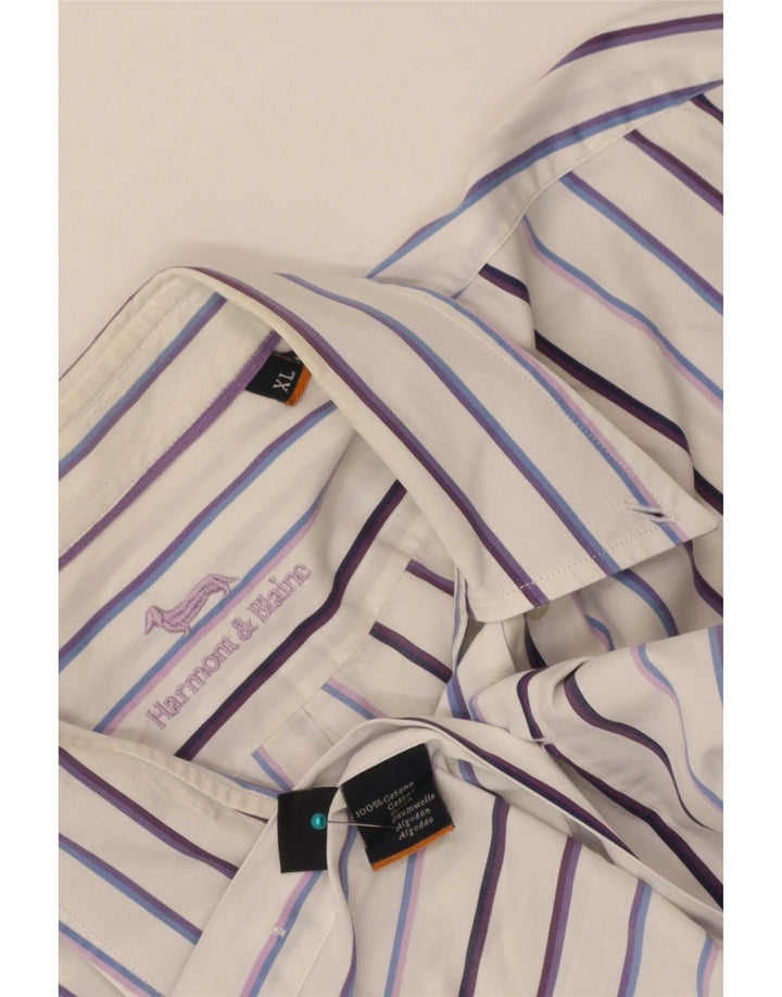 Harmont & Blaine Mens Shirt XL White Pinstripe Cotton