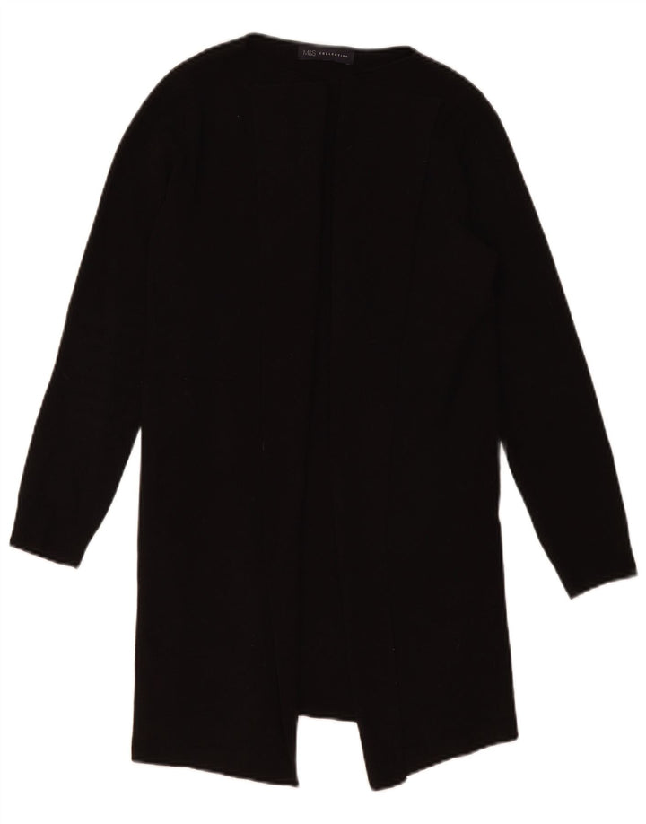 Marks & Spencer Womens Longline Open Cardigan Sweater UK 10 Small Black