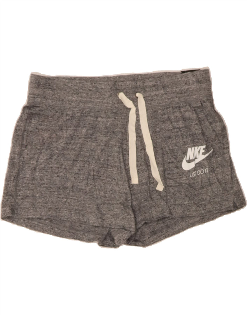 NIKE Womens Sport Shorts UK 16 Large Grey Flecked Cotton Vintage Nike and Second-Hand Nike from Messina Hembry 