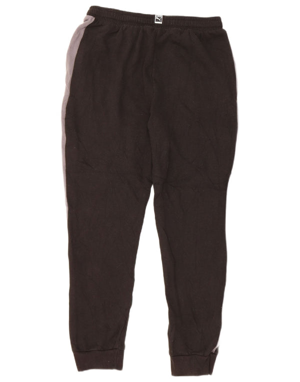 Puma Boys Tracksuit Trousers Joggers 15-16 Years XL Black Colourblock