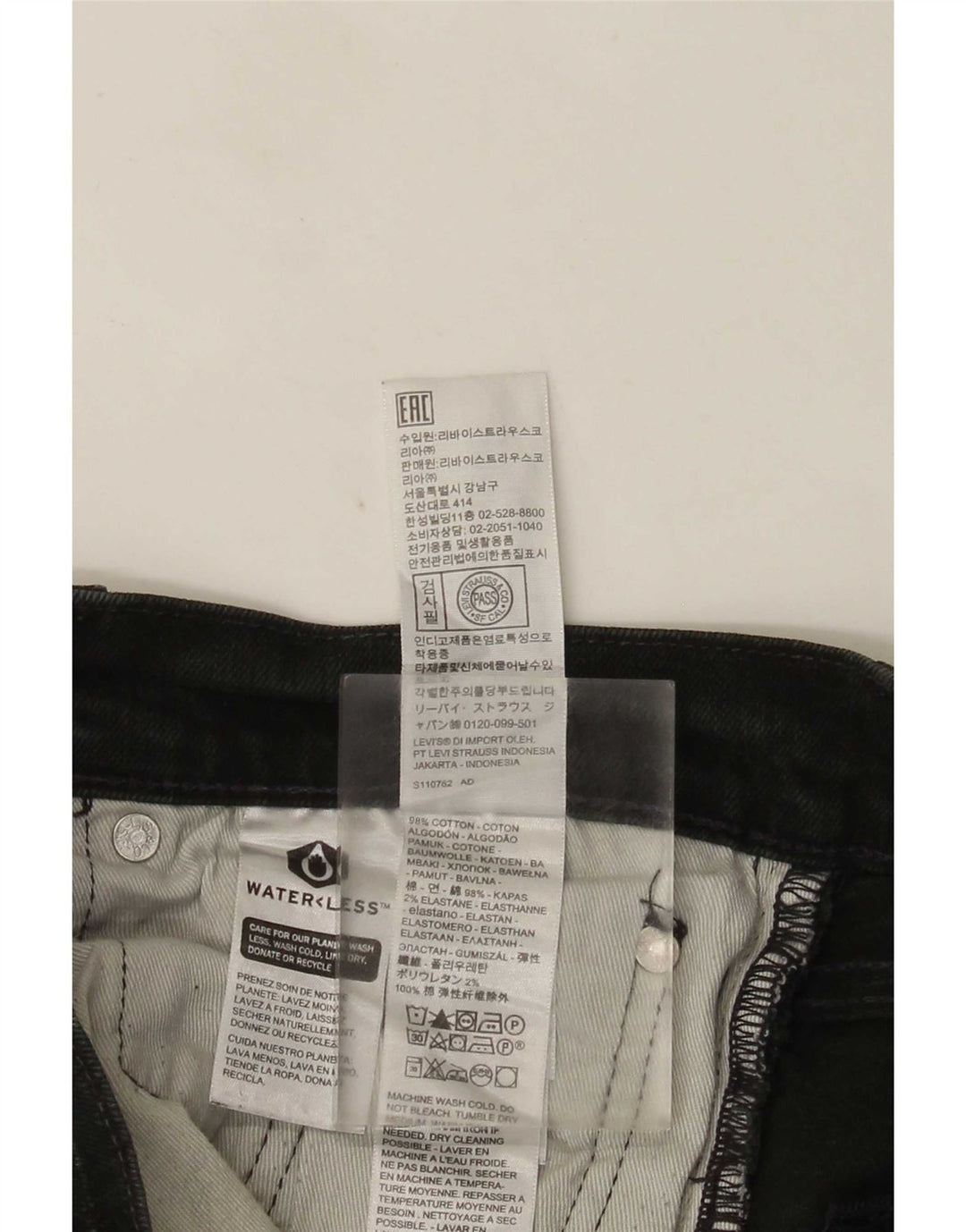 Levi's Mens Slim Jeans W30 L32 Black Cotton