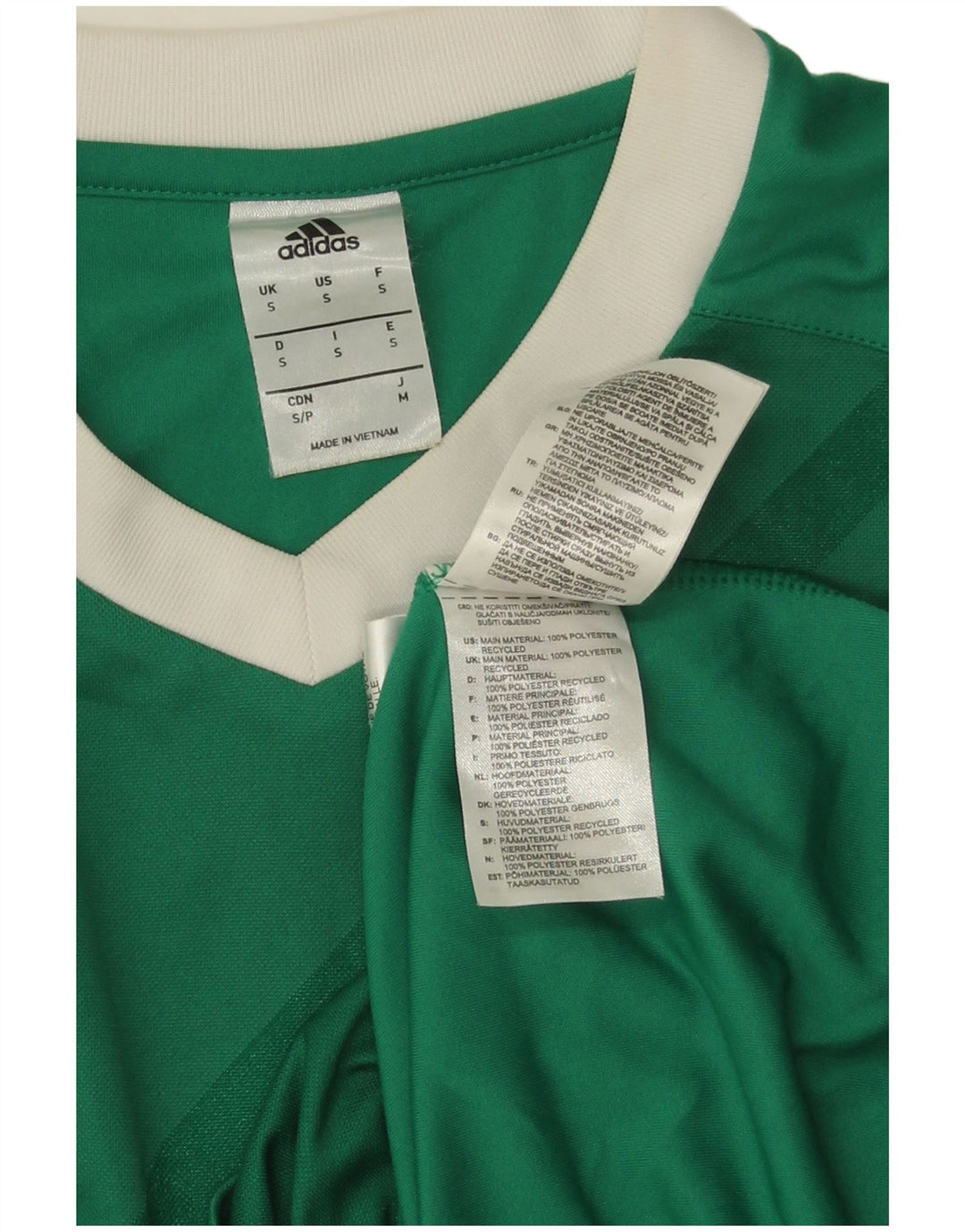 Adidas Mens Climalite Graphic Top Long Sleeve Small Green Striped Polyester
