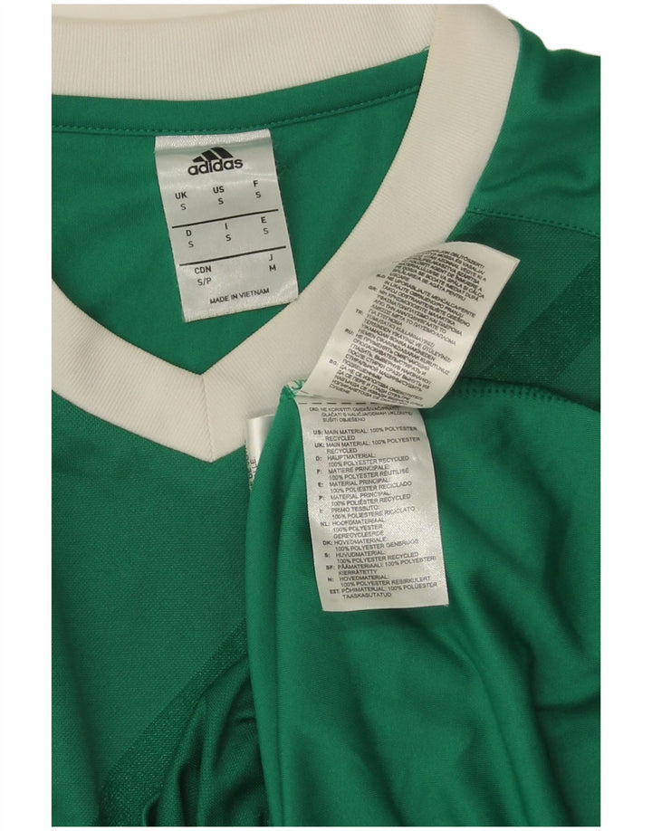 Adidas Mens Climalite Graphic Top Long Sleeve Small Green Striped Polyester