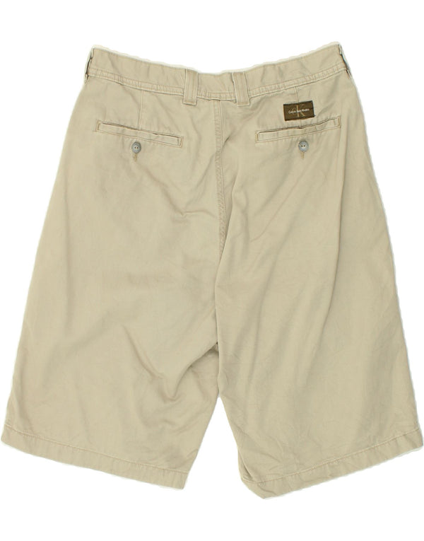 CALVIN KLEIN Mens Chino Shorts W32 Medium Beige Cotton