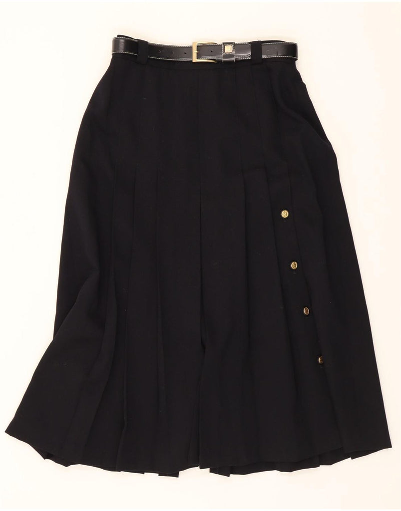 BASLER Womens Pleated Skirt W25 XS Navy Blue Polyester Vintage Basler and Second-Hand Basler from Messina Hembry 