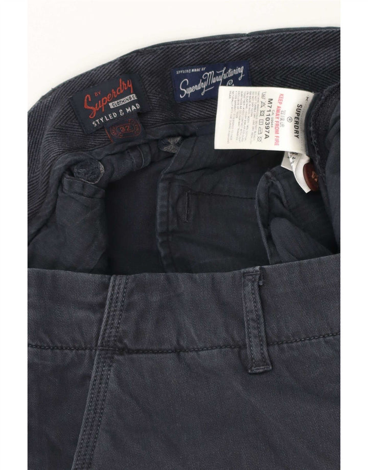 Superdry Mens Chino Shorts W32 Medium Navy Blue Cotton
