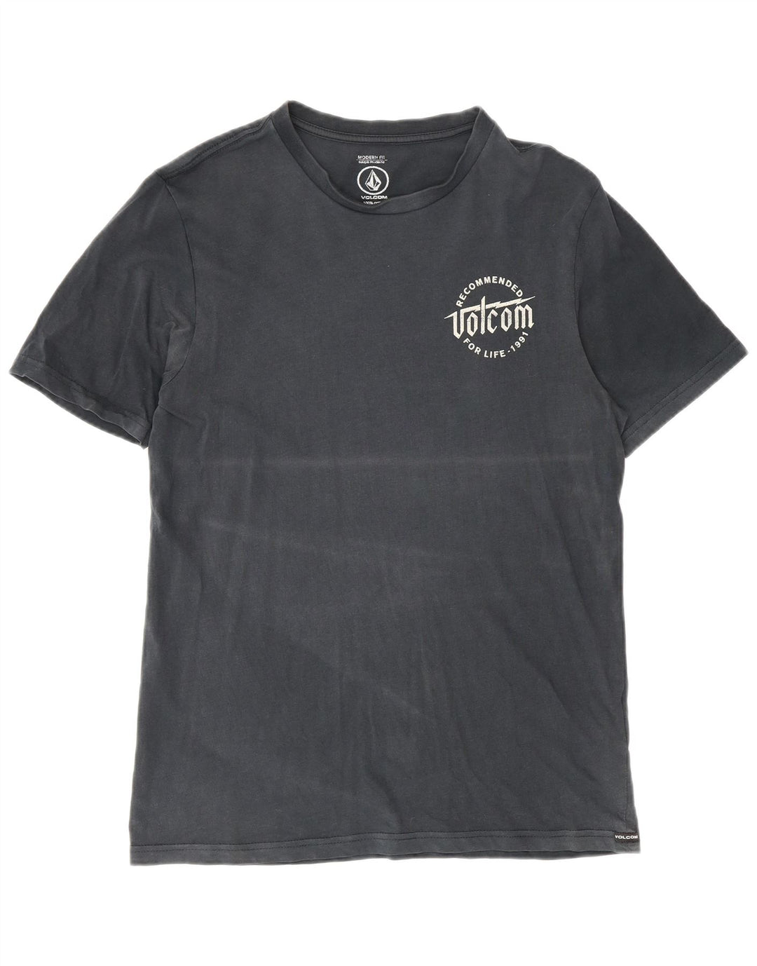 Volcom Mens Modern Fit Graphic T-Shirt Top Small Navy Blue Cotton