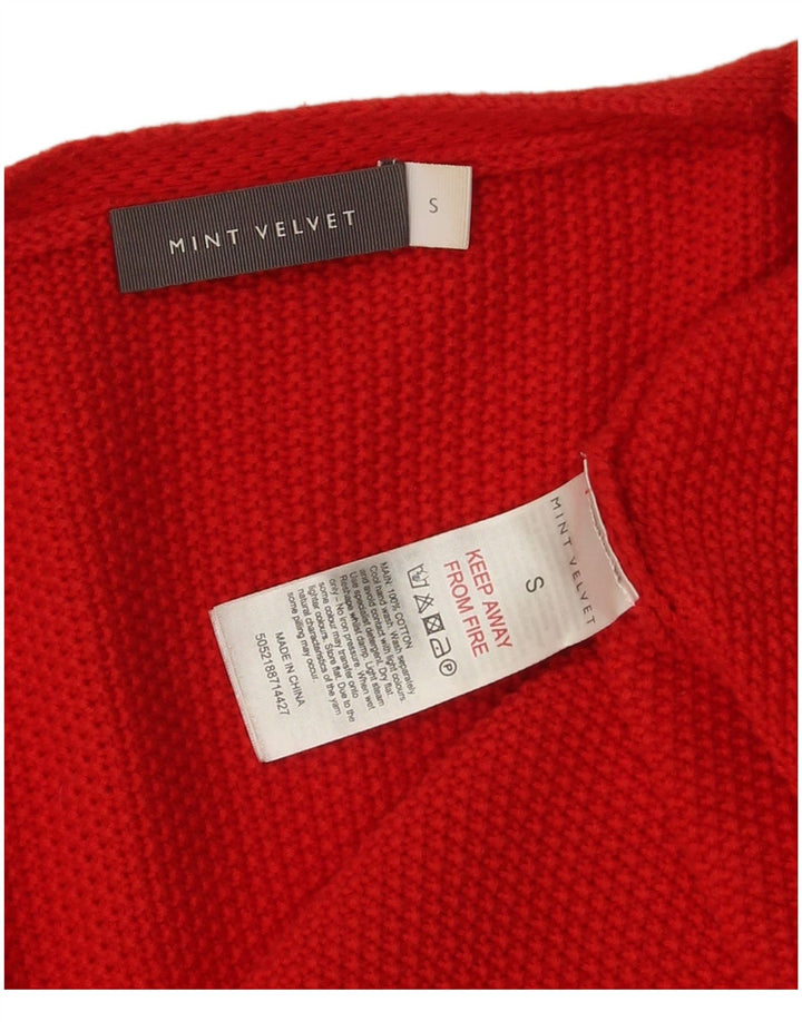 MINT VELVET Womens Oversized Longline Open Cardigan Sweater UK 10 Small Red