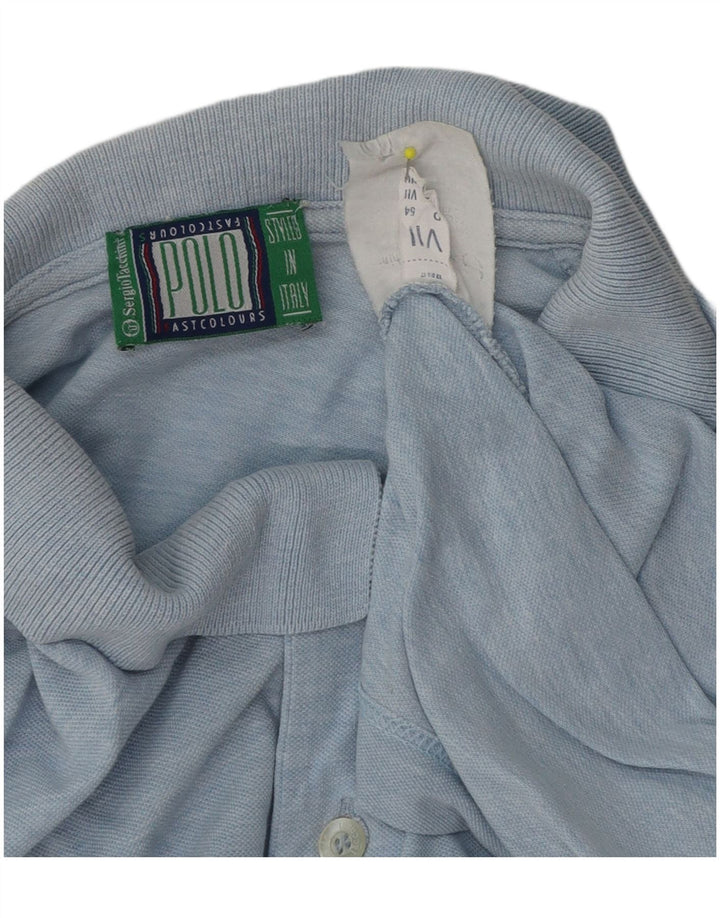 Sergio Tacchini Mens Polo Shirt IT 54 XL Blue Cotton