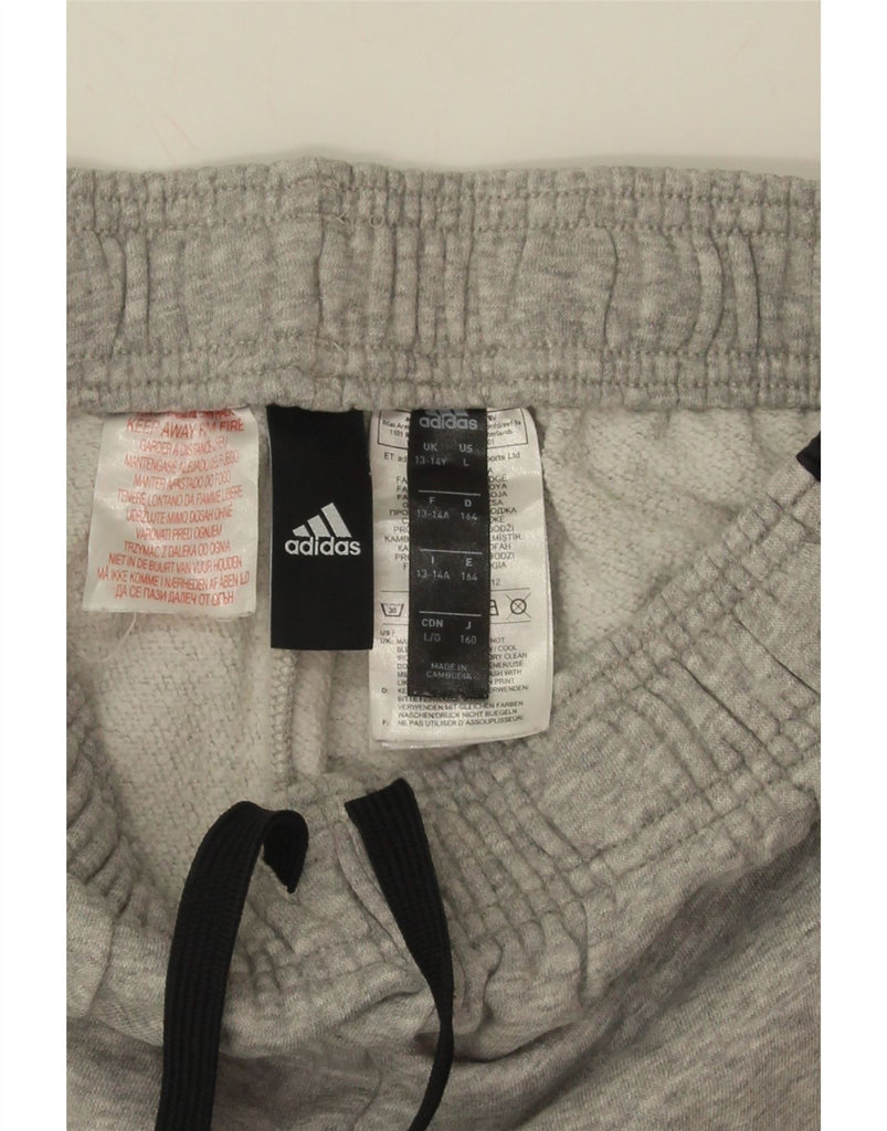 ADIDAS Boys Tracksuit Trousers Joggers 13-14 Years Grey Colourblock Cotton Vintage Adidas and Second-Hand Adidas from Messina Hembry 