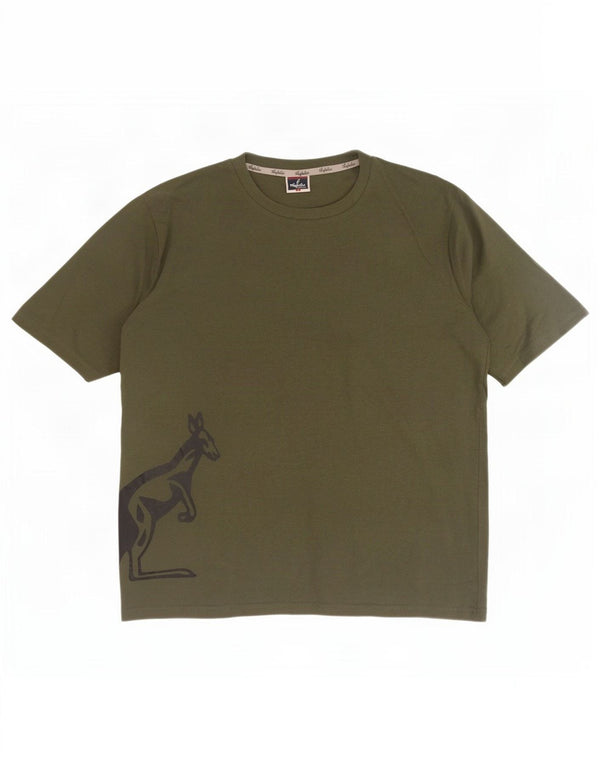 AUSTRALIAN L'ALPINA Mens Graphic T-Shirt Top Large Khaki Cotton