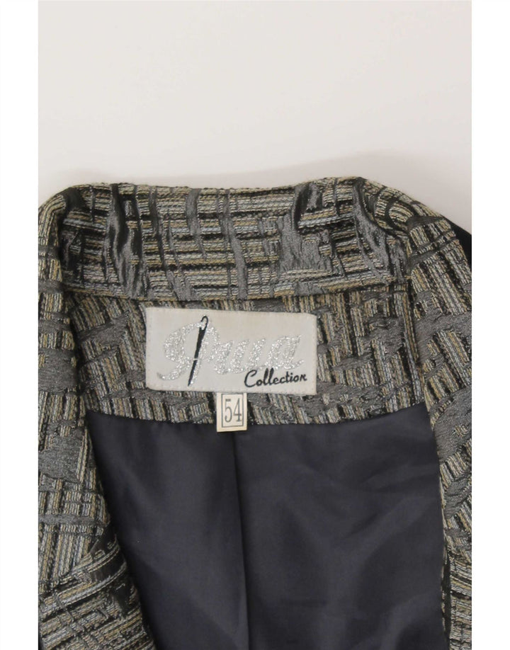 Vintage Womens 1 Button Blazer Jacket IT 54 3XL Grey Paisley