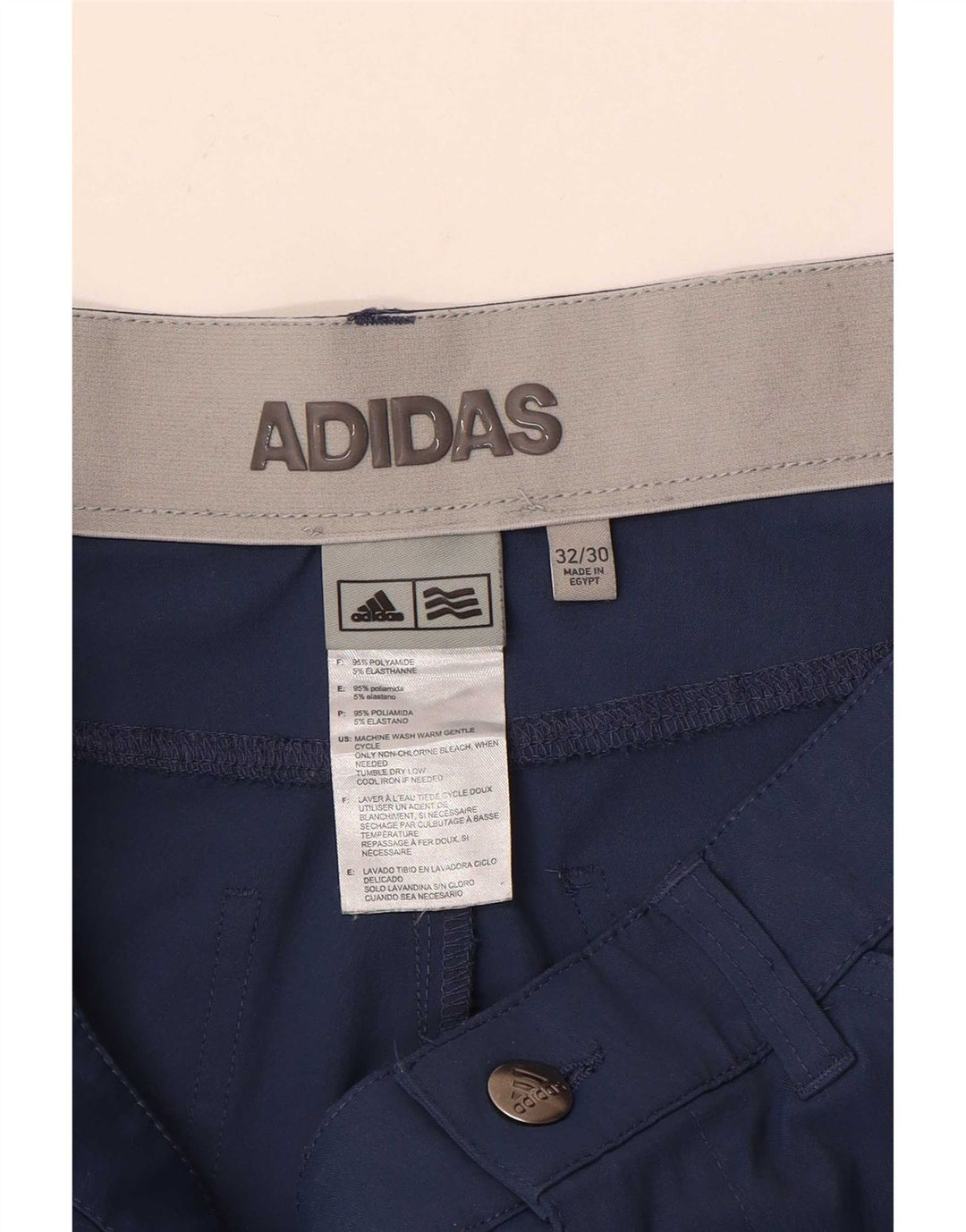Adidas Mens Slim Casual Trousers W32 L30 Blue Polyamide