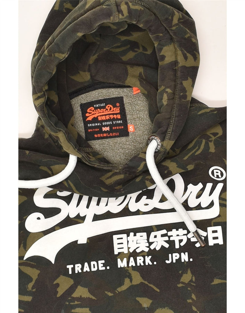 SUPERDRY Mens Graphic Hoodie Jumper Small Khaki Camouflage Cotton | Vintage Superdry | Thrift | Second-Hand Superdry | Used Clothing | Messina Hembry 