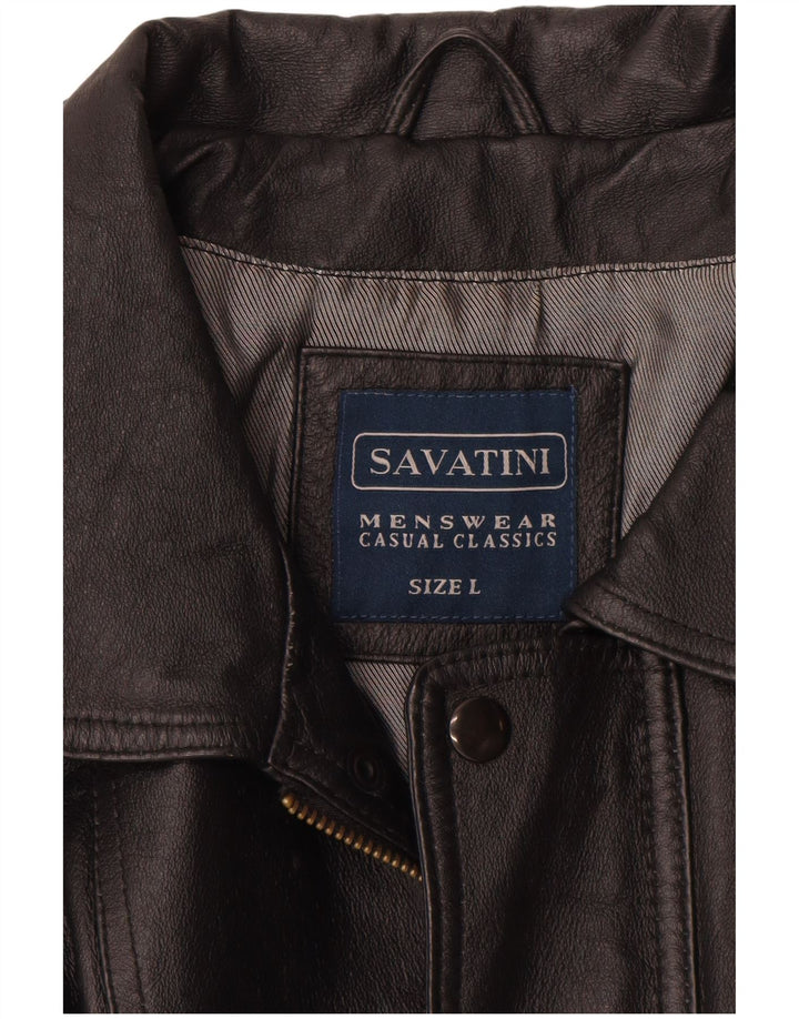 Vintage Mens Leather Jacket UK 40 Large Black Leather