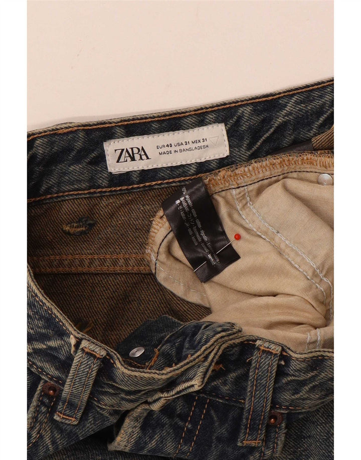 Zara Mens Distressed Tapered Jeans EU 40 Medium W31 L27 Blue Cotton