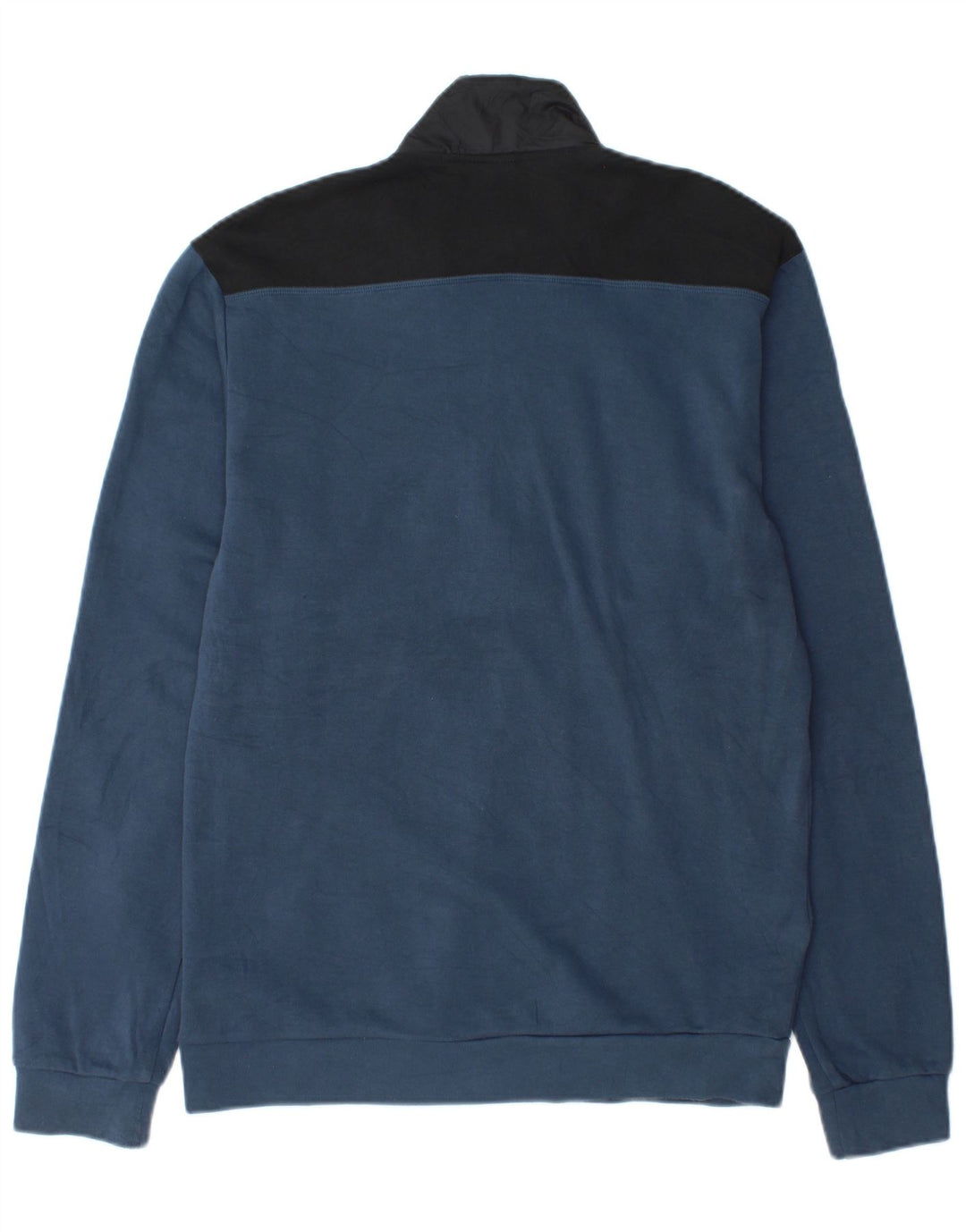 Adidas Mens Zip Neck Sweatshirt Jumper Small Blue Colourblock Cotton