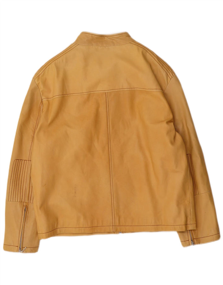Conbipel Womens Leather Jacket IT 54 3XL Yellow