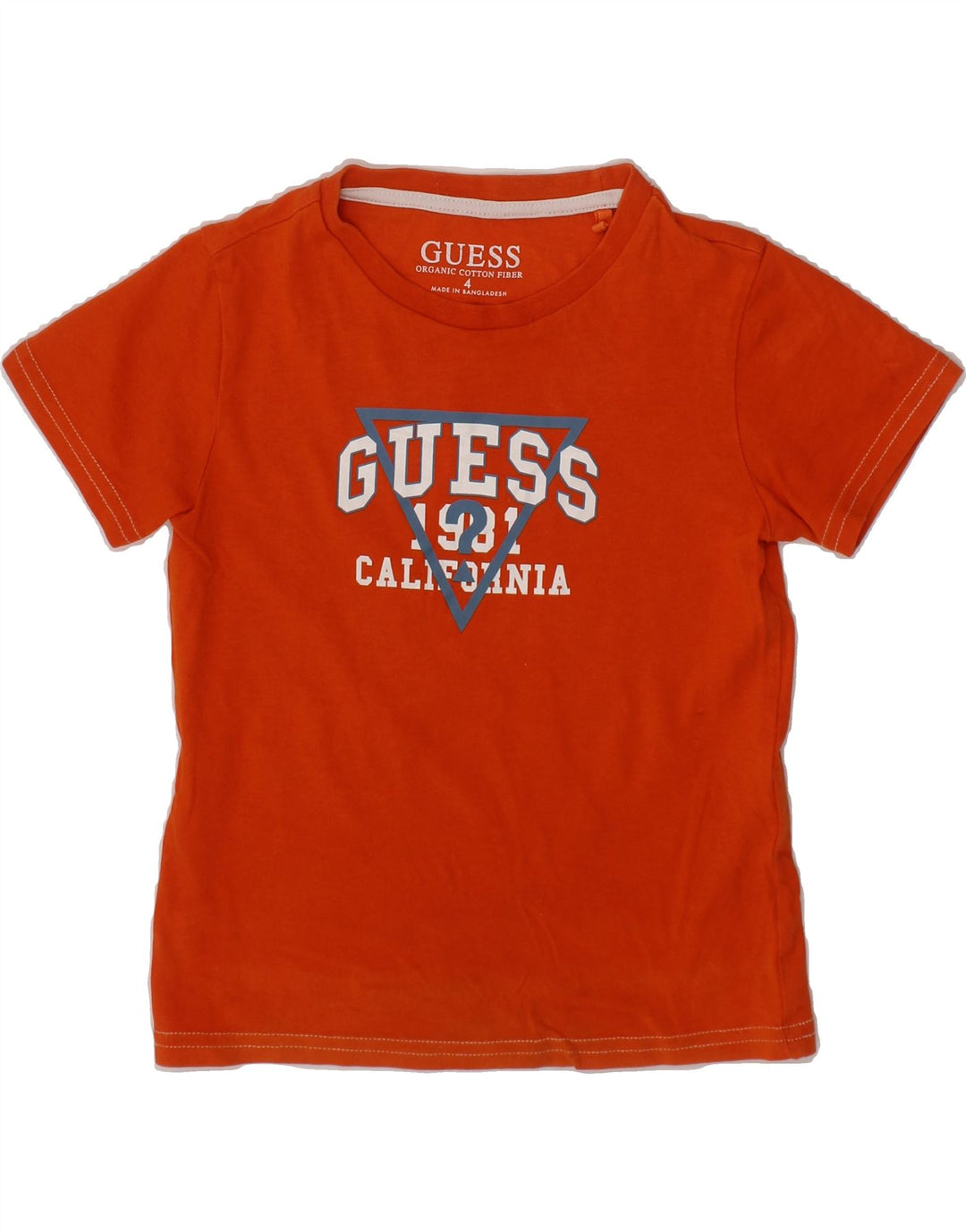 GUESS Boys Graphic T-Shirt Top 3-4 Years Orange Cotton Vintage Guess and Second-Hand Guess from Messina Hembry 
