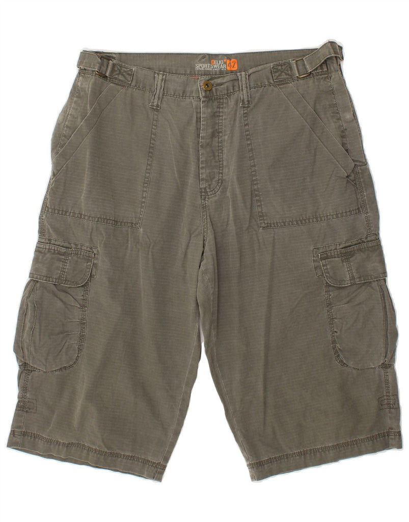 CELIO Mens High Waist Cargo Shorts XL W34 Grey Cotton Vintage Celio and Second-Hand Celio from Messina Hembry 