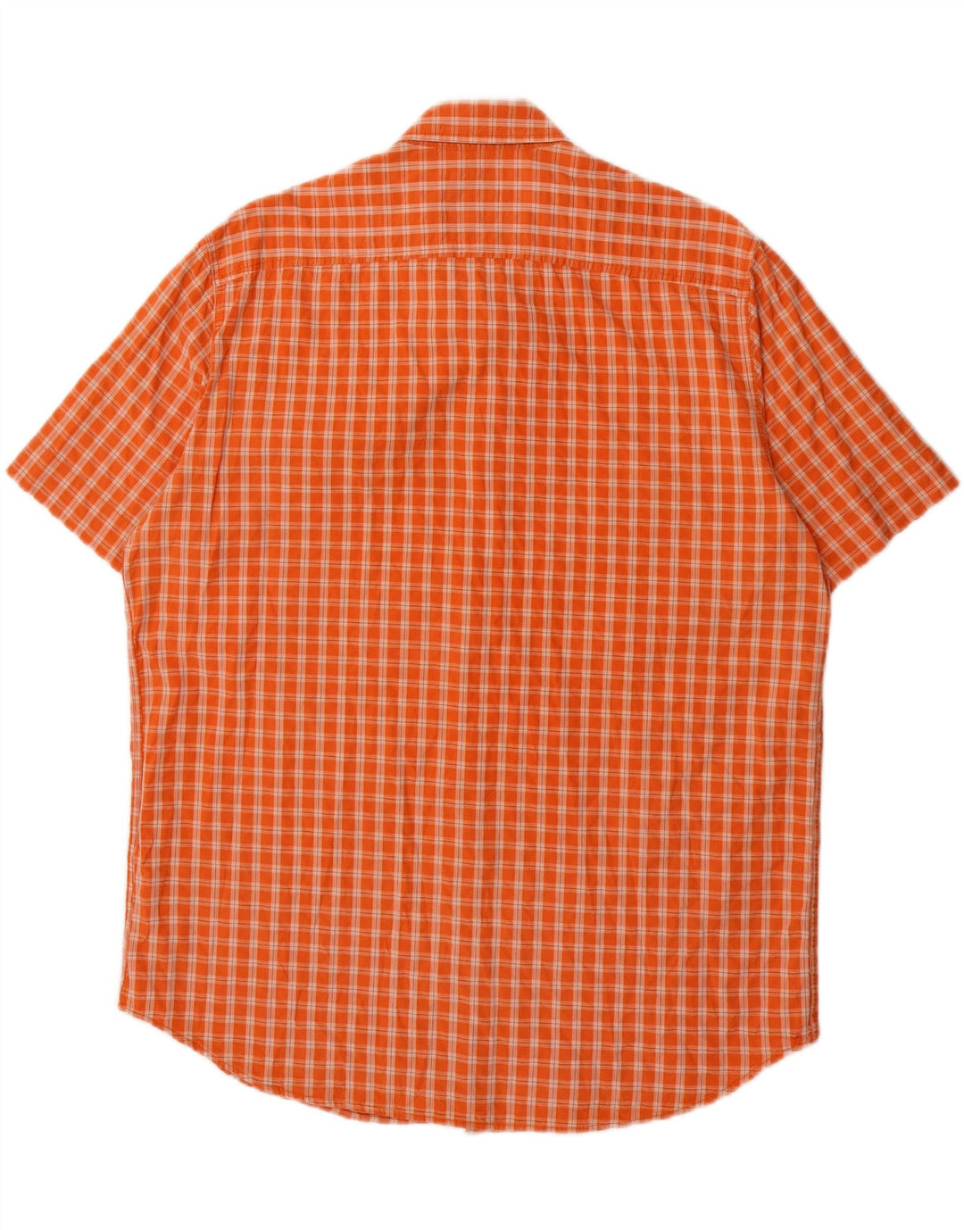 DOCKERS Mens Short Sleeve Shirt XL Orange Check Cotton Vintage Dockers and Second-Hand Dockers from Messina Hembry 