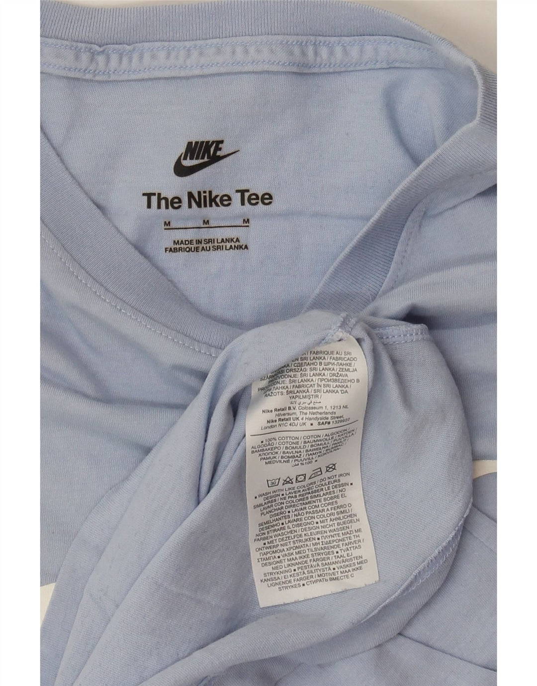 NIKE Mens Graphic T-Shirt Top Medium Blue Cotton
