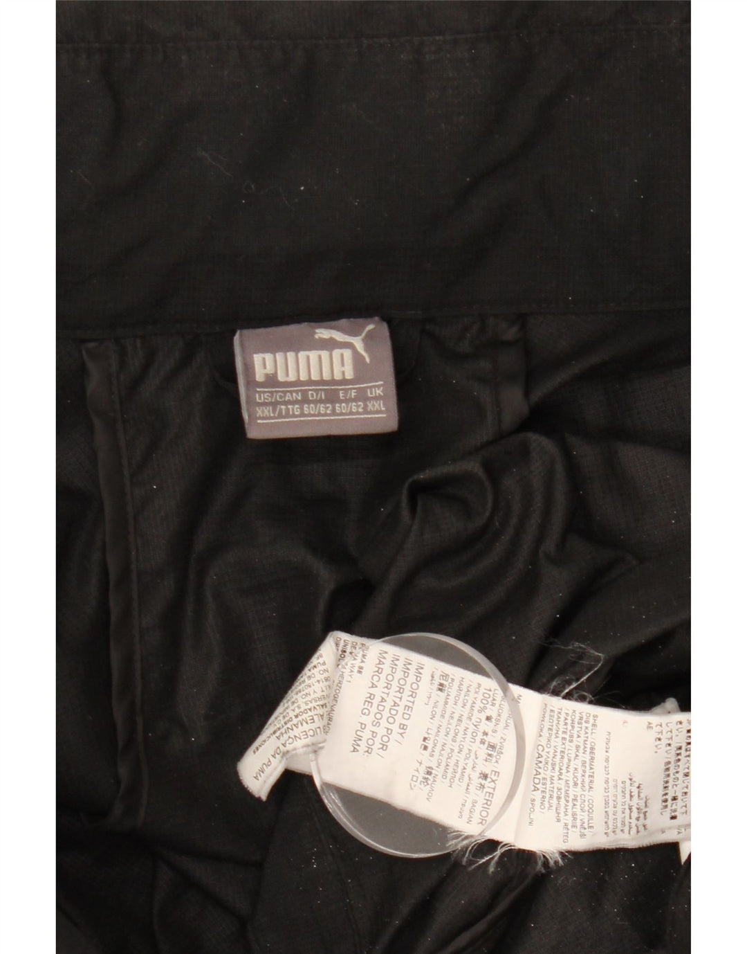 PUMA Mens Tracksuit Top Jacket 2XL Black Nylon
