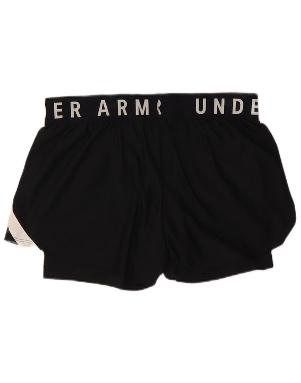 Under Armour Womens Graphic Sport Shorts UK 14 Large  Black Colourblock