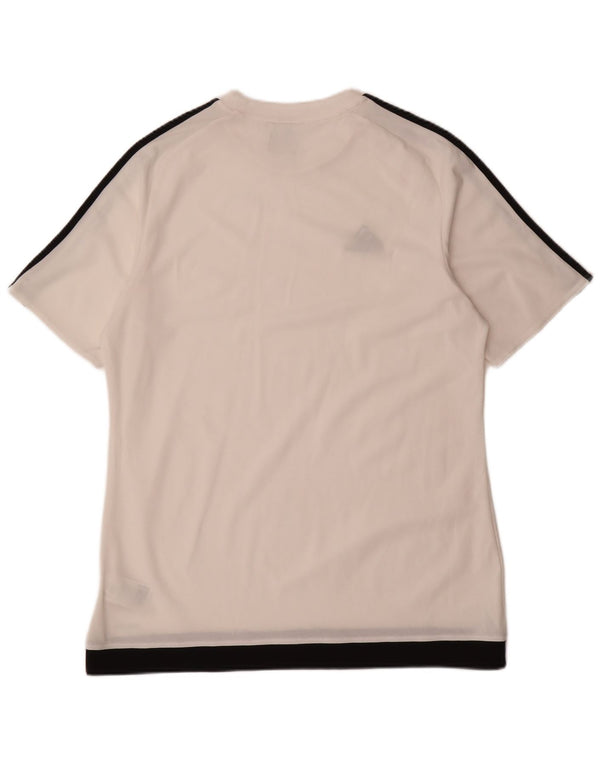 Adidas Mens Climalite T-Shirt Top Large White Colourblock Polyester