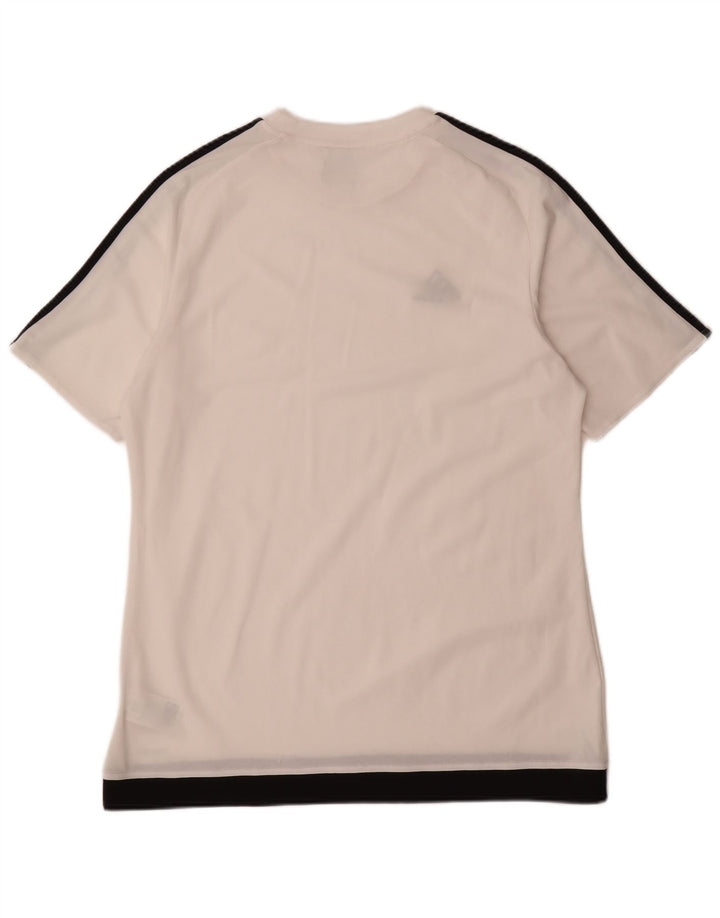Adidas Mens Climalite T-Shirt Top Large White Colourblock Polyester