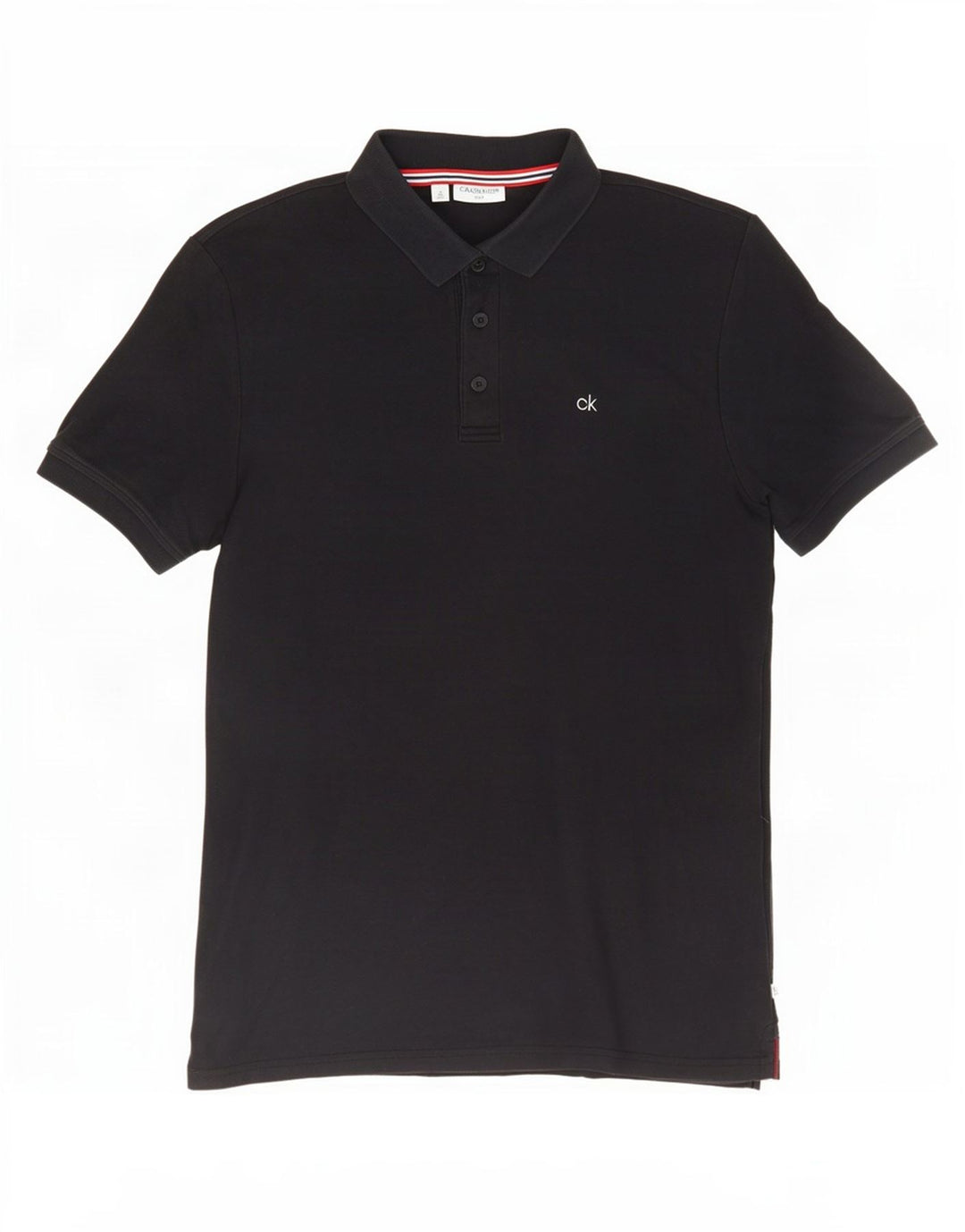 Calvin Klein Mens Polo Shirt Medium Navy Blue Cotton