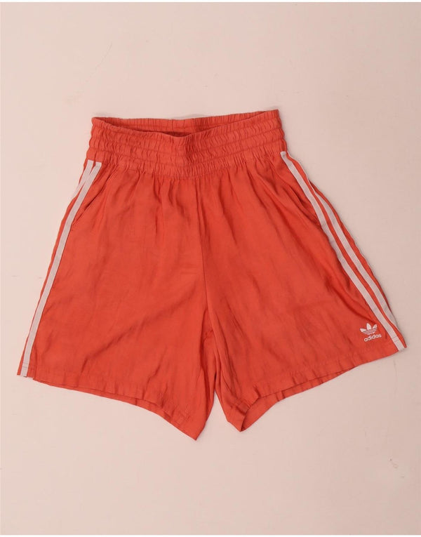Adidas Womens Sport Shorts UK 10 Small Orange Polyester