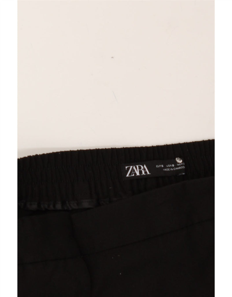 ZARA Womens Wide Leg Chino Trousers Small W27 L24 Black Polyester Vintage Zara and Second-Hand Zara from Messina Hembry 