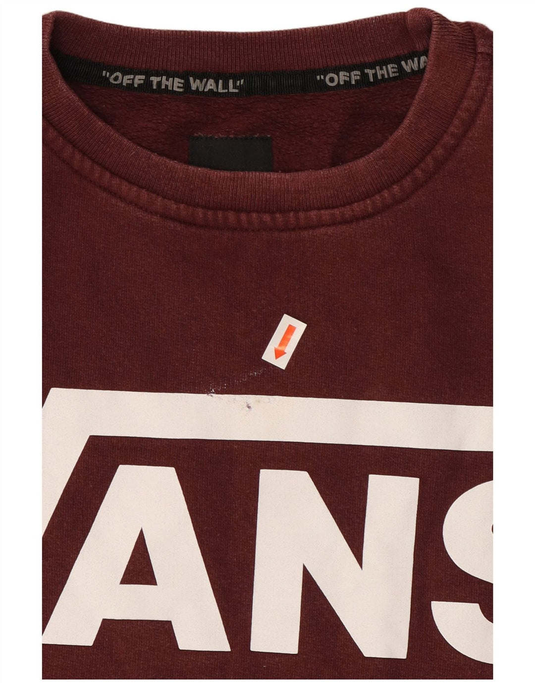 Vans Mens Graphic Sweatshirt Jumper Small Burgundy Cotton