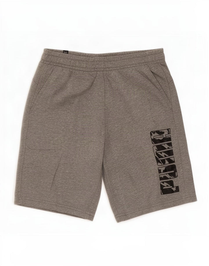 Puma Mens Graphic Sport Shorts Medium Grey Cotton