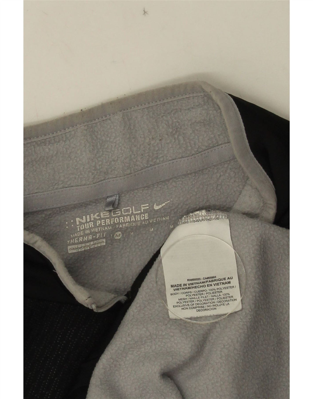 NIKE Mens Therma-Fit Zip Neck Sweatshirt Jumper Medium Black Polyester