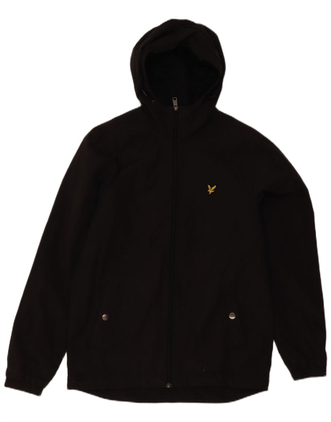 Lyle & Scott Mens Hooded Windbreaker Jacket UK 36 Small Grey Polyester
