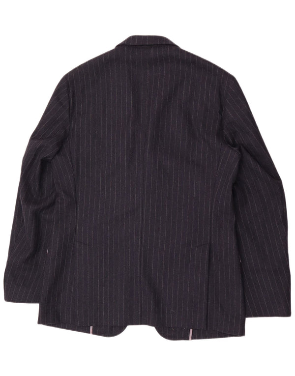 Brooksfield Mens 3 Button Blazer Jacket IT 50 Large Navy Blue Pinstripe
