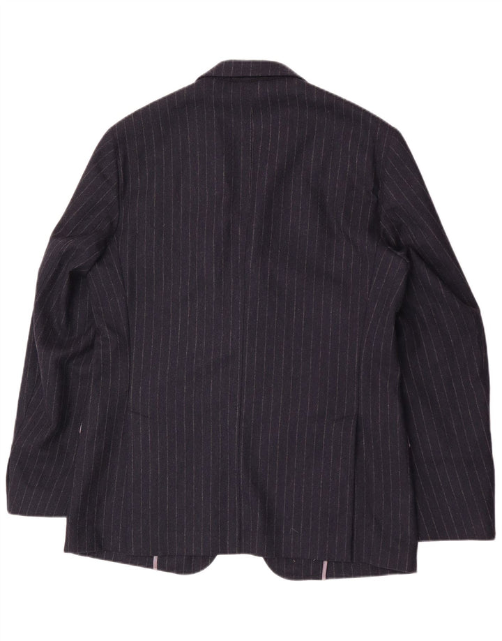 Brooksfield Mens 3 Button Blazer Jacket IT 50 Large Navy Blue Pinstripe