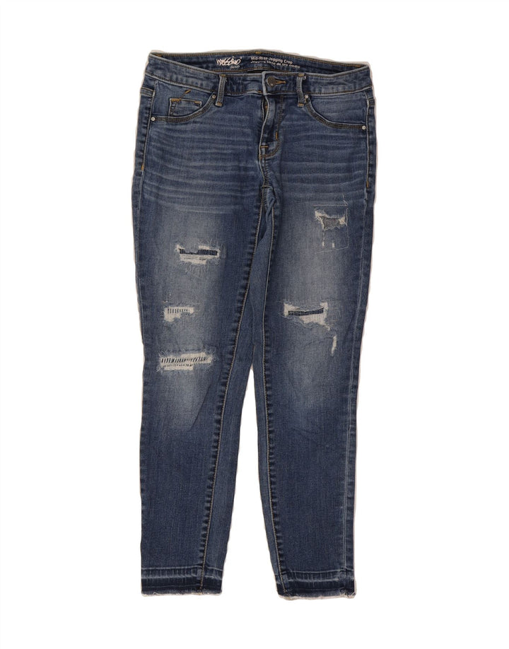 MOSSIMO Womens Distressed Mid Rise Jegging Jeans US 2 XS W25 L26 Blue Vintage Mossimo and Second-Hand Mossimo from Messina Hembry 