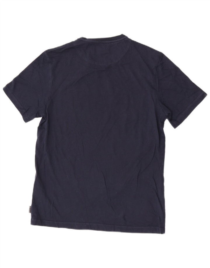 Ted Baker Mens Graphic T-Shirt Top Size 3 Medium Navy Blue Floral Cotton
