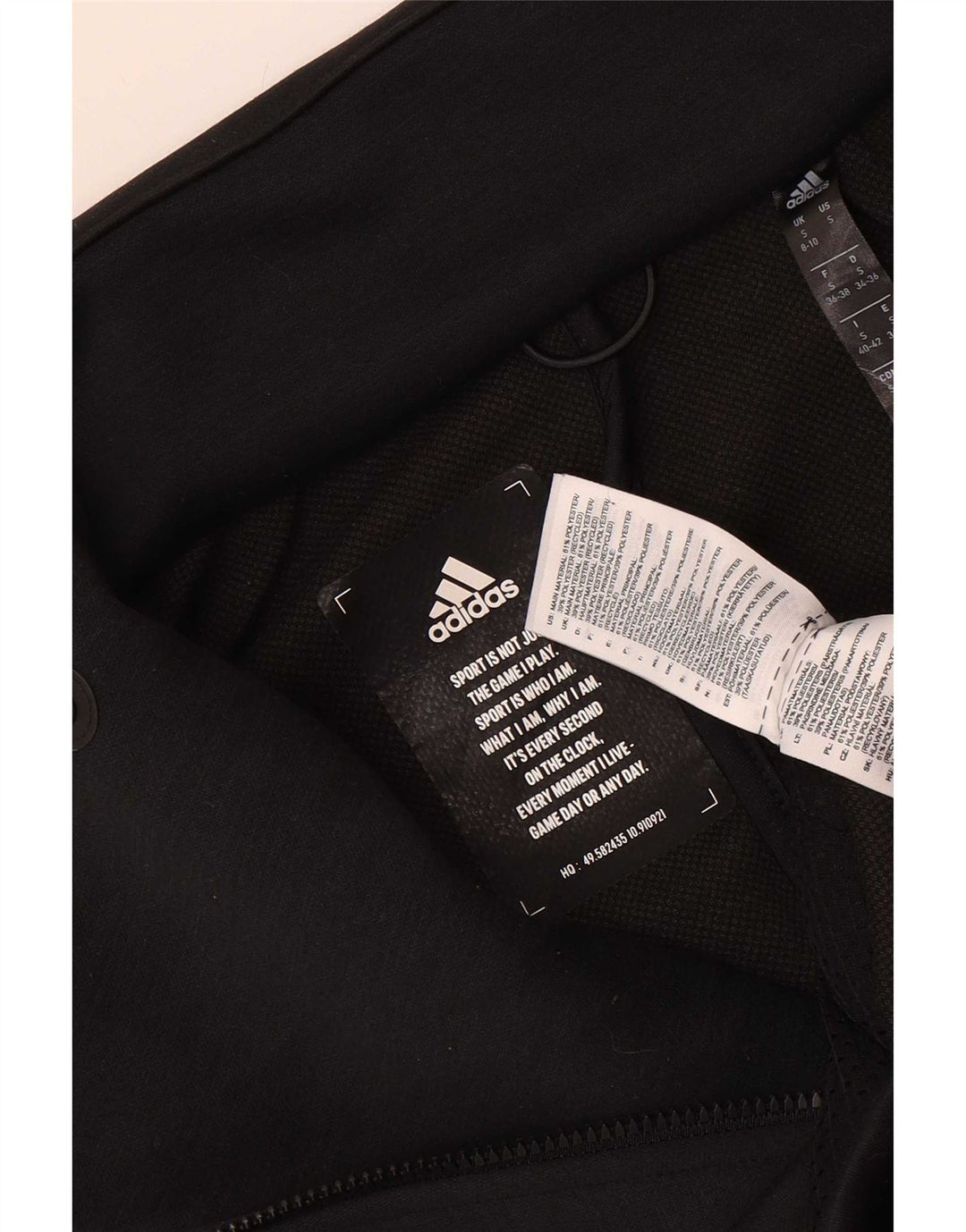 Adidas Womens Crop Tracksuit Top Jacket UK 8/10 Small Black Polyester