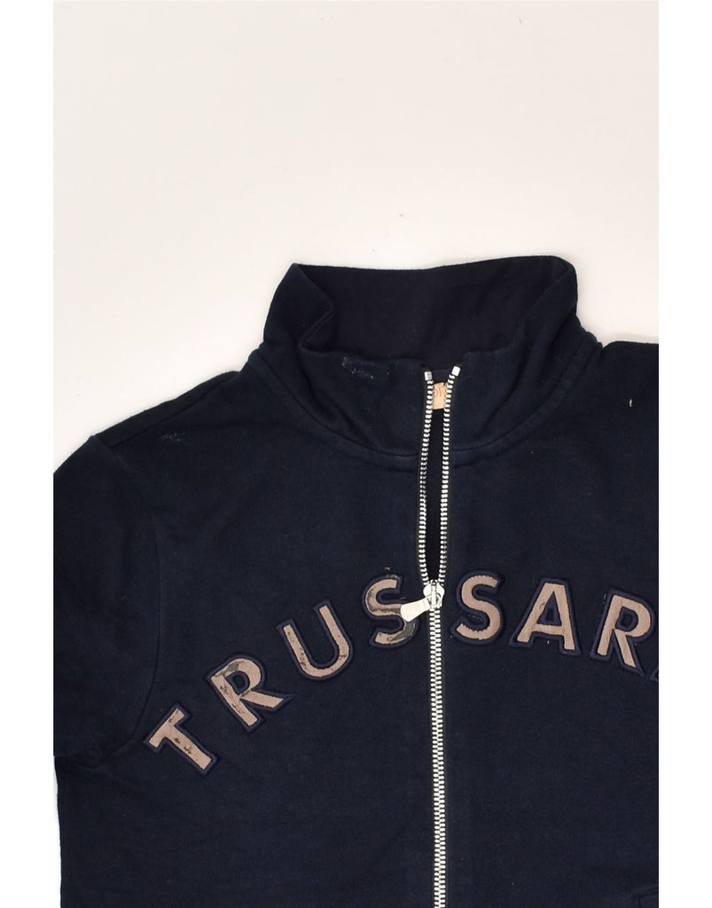 TRUSSARDI JUNIOR Boys Graphic Tracksuit Top Jacket 9-10 Years Navy Blue | Vintage Trussardi Junior | Thrift | Second-Hand Trussardi Junior | Used Clothing | Messina Hembry 