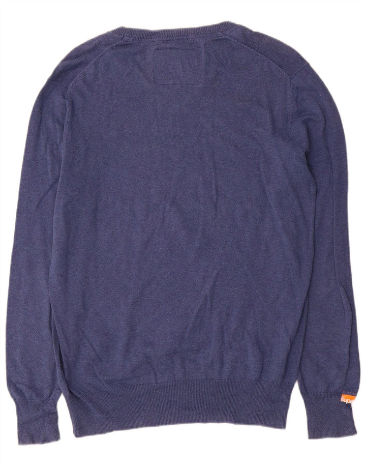 Superdry Mens Boat Neck Jumper Sweater Large Blue