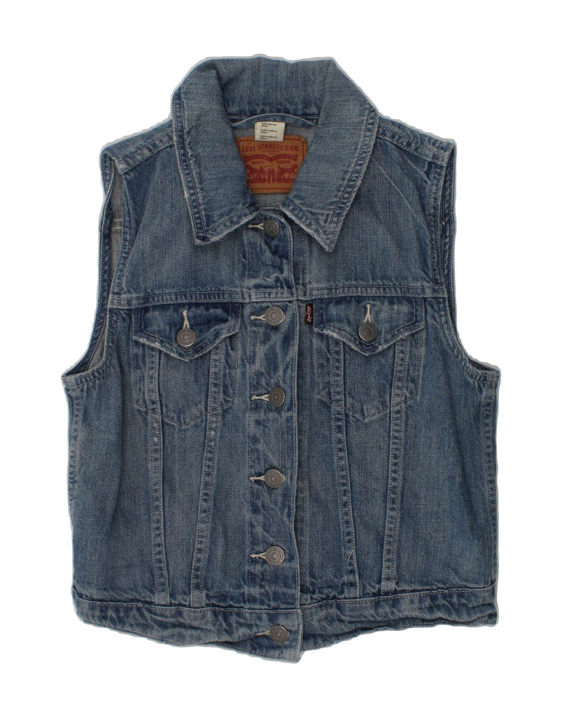 LEVI'S Womens Denim Gilet UK 6 XS Blue Cotton | Vintage Levi's | Thrift | Second-Hand Levi's | Used Clothing | Messina Hembry 